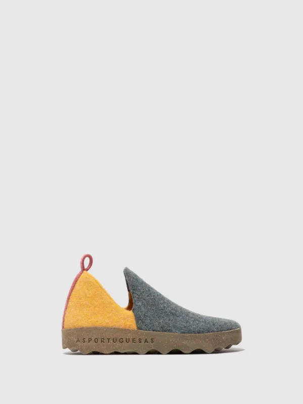 Round Toe Shoes CITY GREY BLUE/YELLOW made by Asportuguesas