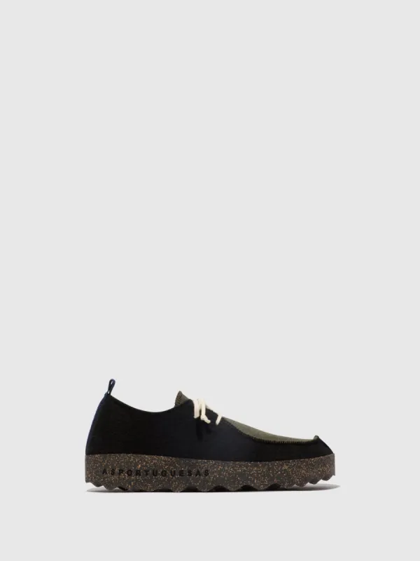 Lace-up Shoes CHAT BLACK/MILITARY GREEN made by Asportuguesas