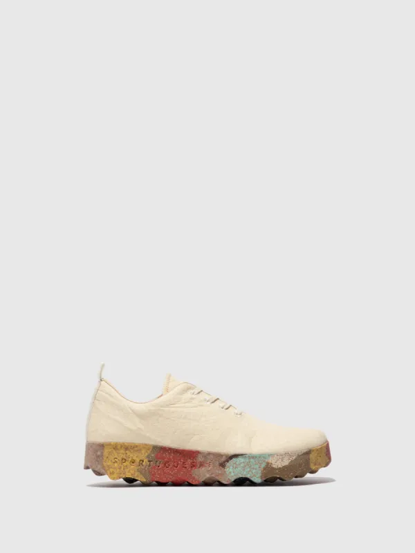 Slip-on Shoes CAMP Cream Pinatex & multicolor sole sold by Asportuguesas