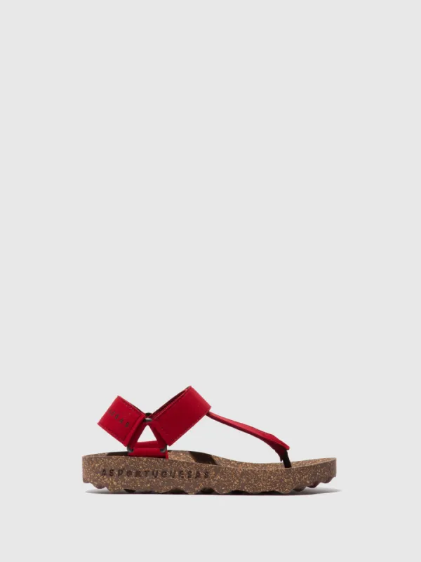 Thong Sandals FIZZ Red Suede sold by Asportuguesas