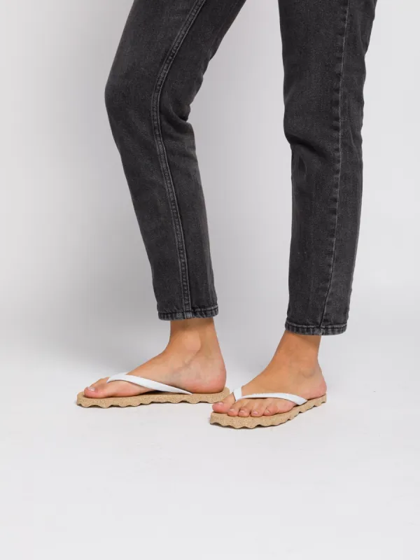 Beach Flip-Flops BASE White Rubber Strap sold by Asportuguesas