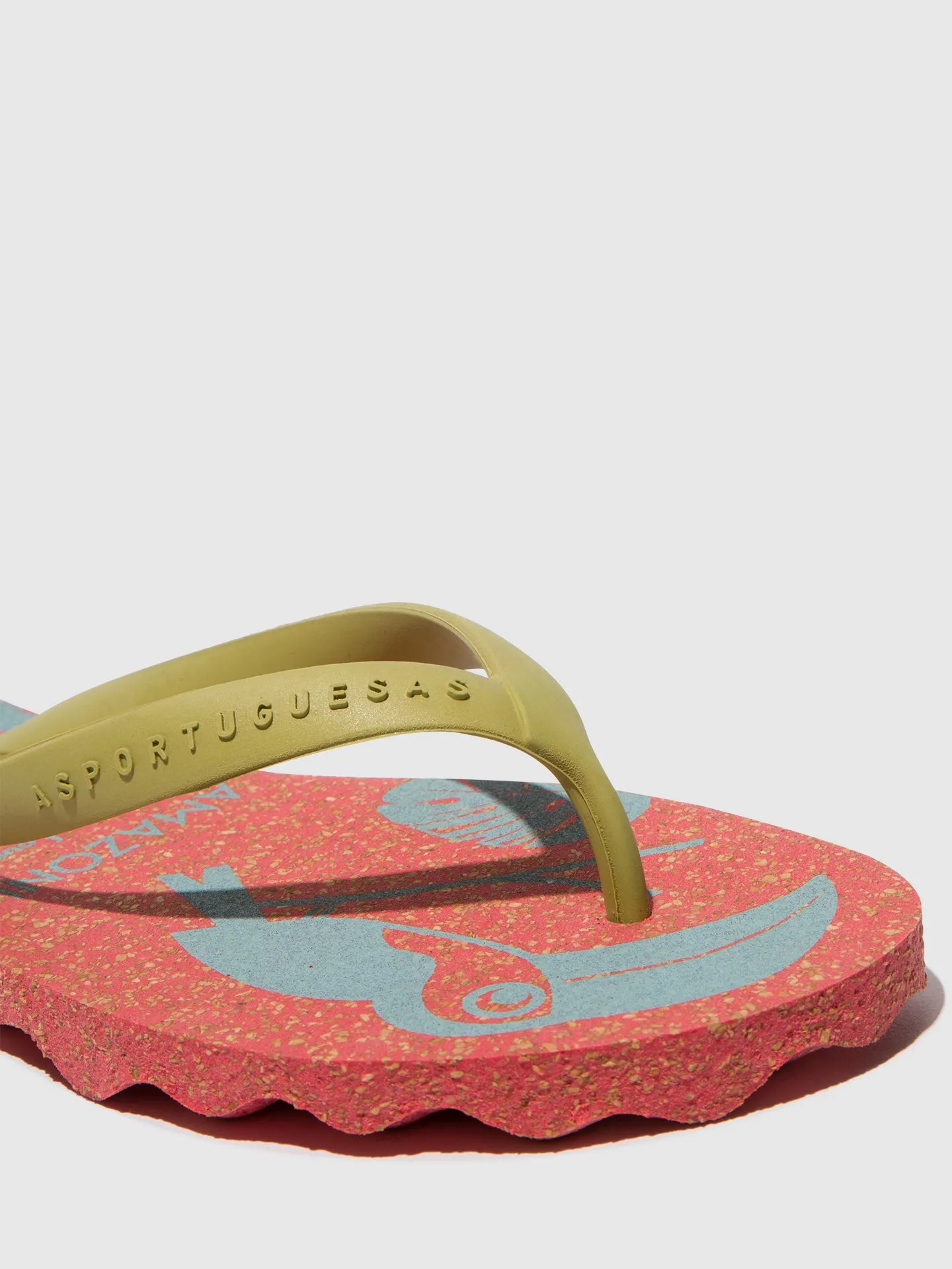 Beach Flip-Flops AMAZONIA Red & Mlt. Gold strap sold by Asportuguesas product image thumbnail 5