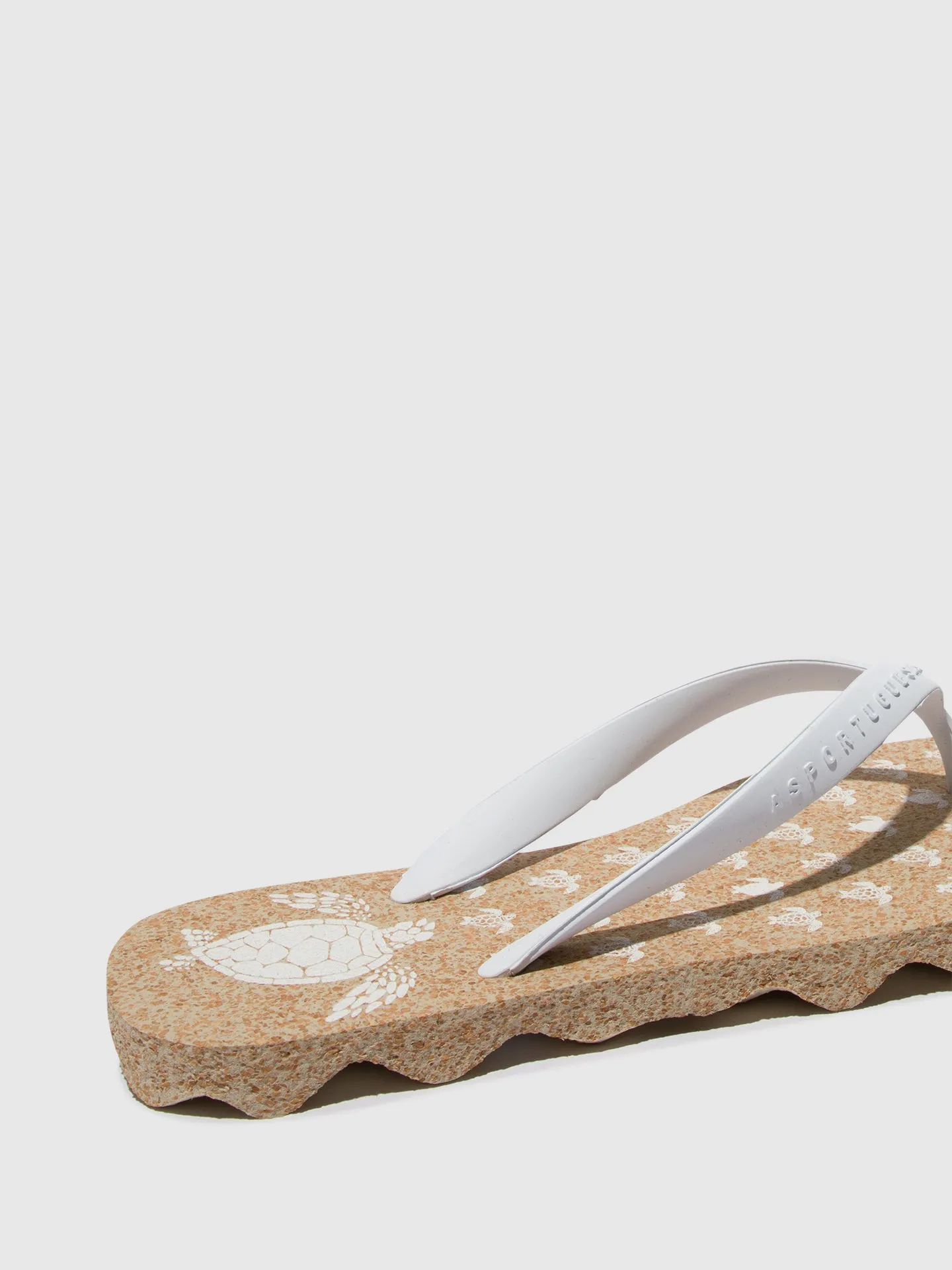 Beach Flip-Flops TURTLE Natural & white strap sold by Asportuguesas product image thumbnail 4