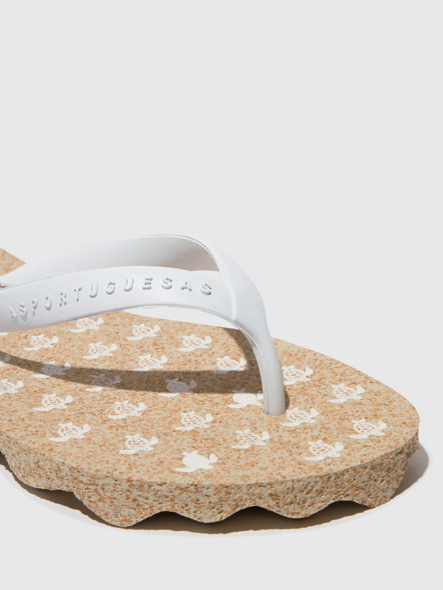 Beach Flip-Flops TURTLE Natural & white strap sold by Asportuguesas product image thumbnail 5