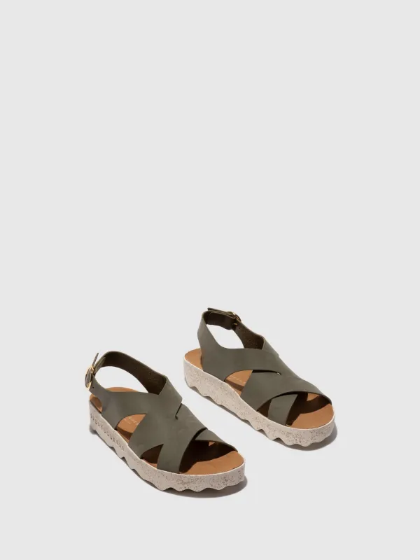 Buckle Sandals CUSK KHAKI sold by Asportuguesas