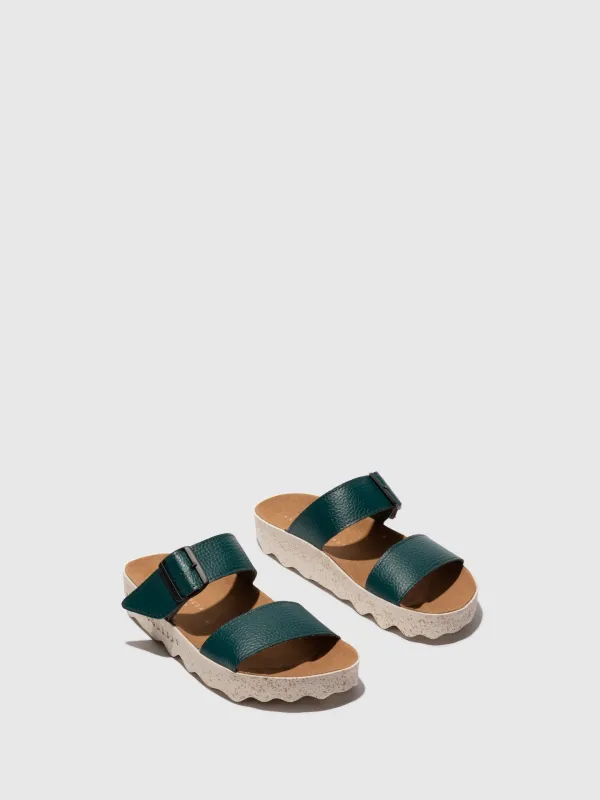 Strappy Sandals COLY PEACOCK GREEN sold by Asportuguesas