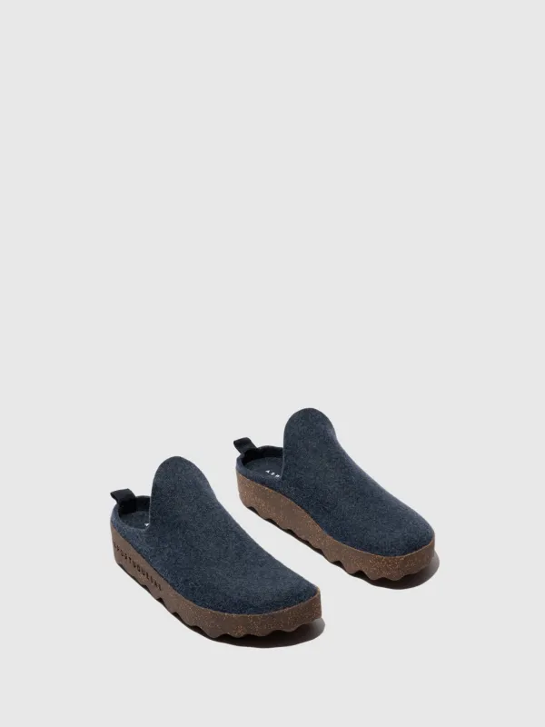 Slip-on Mules COME Blue Felt sold by Asportuguesas