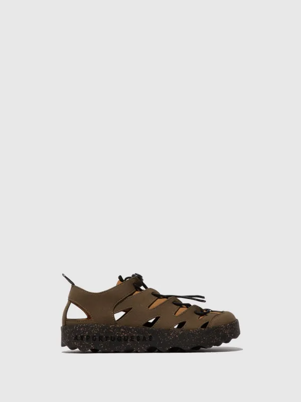 Elasticated Trainers CURE2 MILITAR/TAN made by Asportuguesas