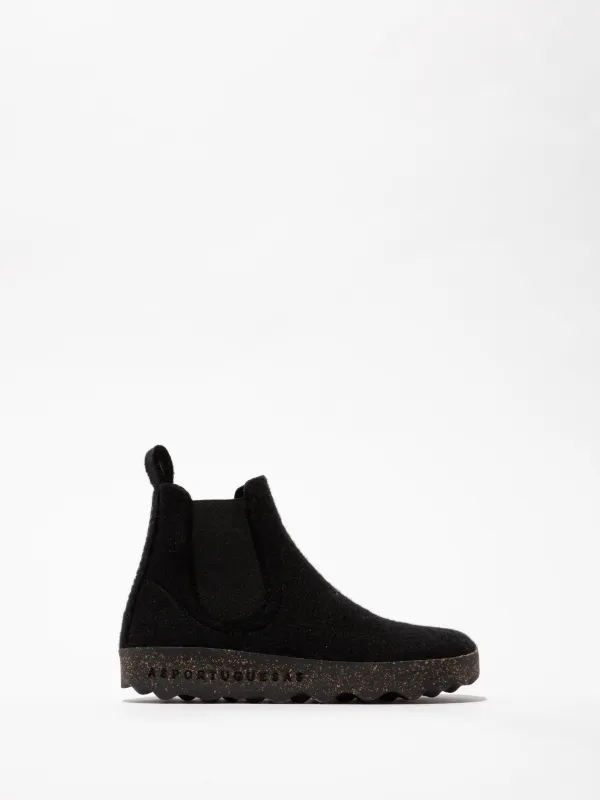 Chelsea Ankle Boots CAIA Black Felt made by Asportuguesas