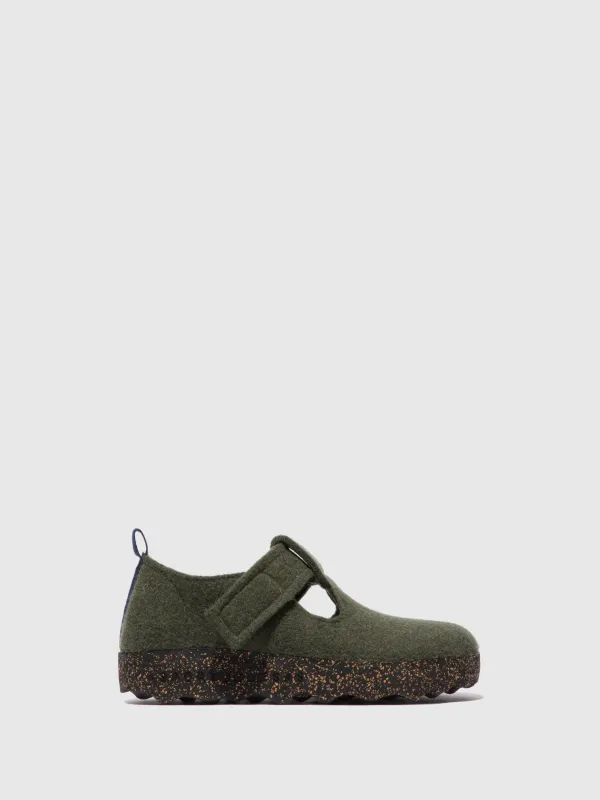 Mary Jane Shoes CATE MILITARY GREEN made by Asportuguesas