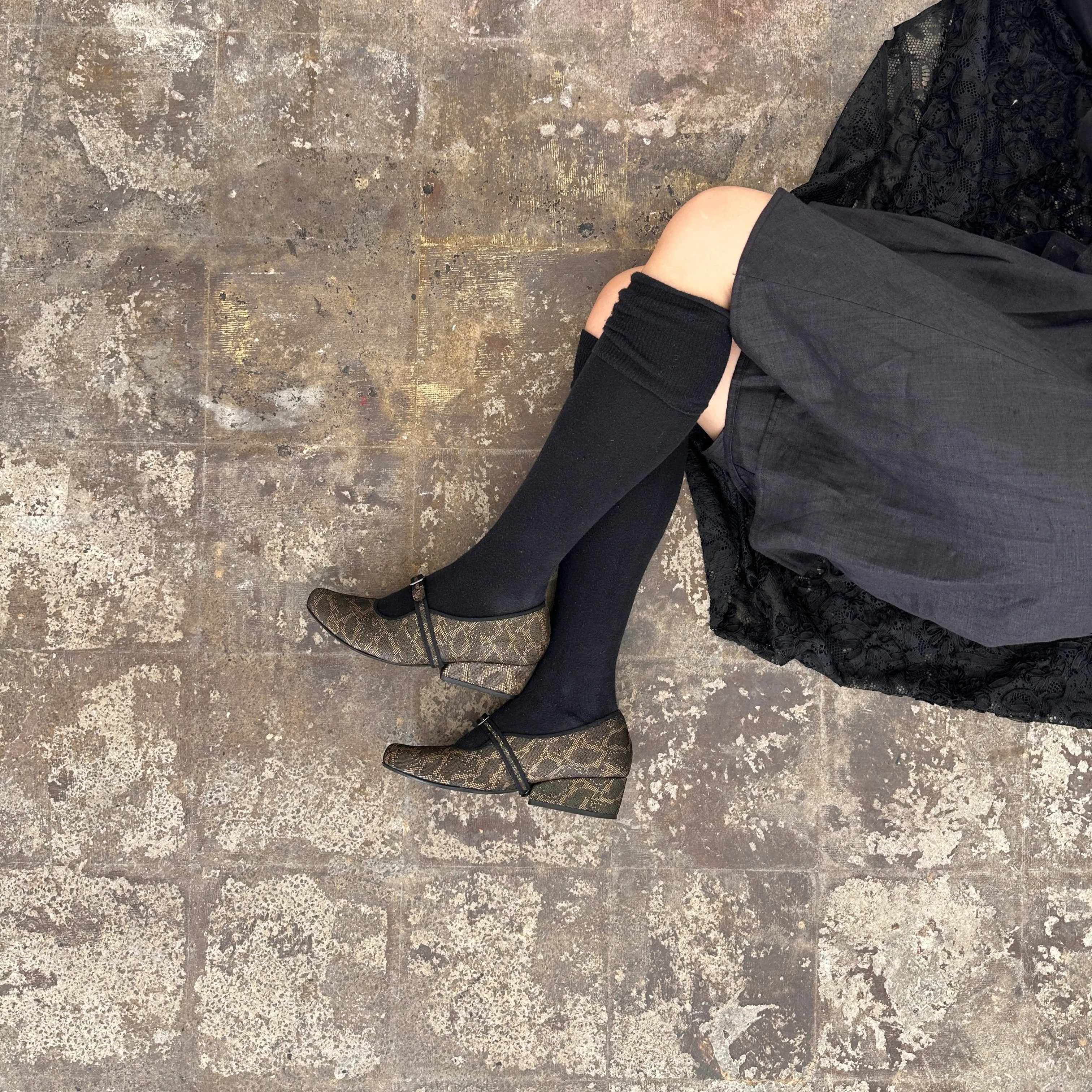 MARY JANE Gold Lattice | Leather Mid Heel sold by Tracey Neuls product image thumbnail 2