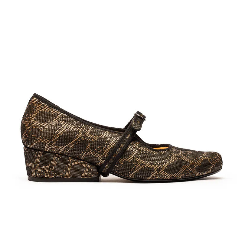 MARY JANE Gold Lattice | Leather Mid Heel sold by Tracey Neuls product image thumbnail 4