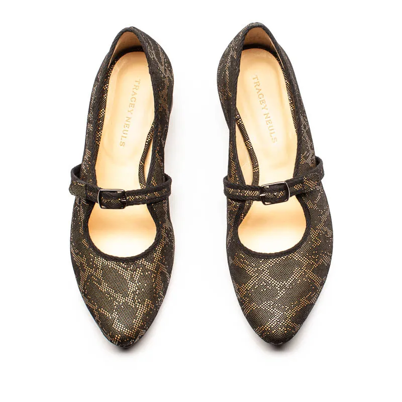 MARY JANE Gold Lattice | Leather Mid Heel sold by Tracey Neuls product image thumbnail 3