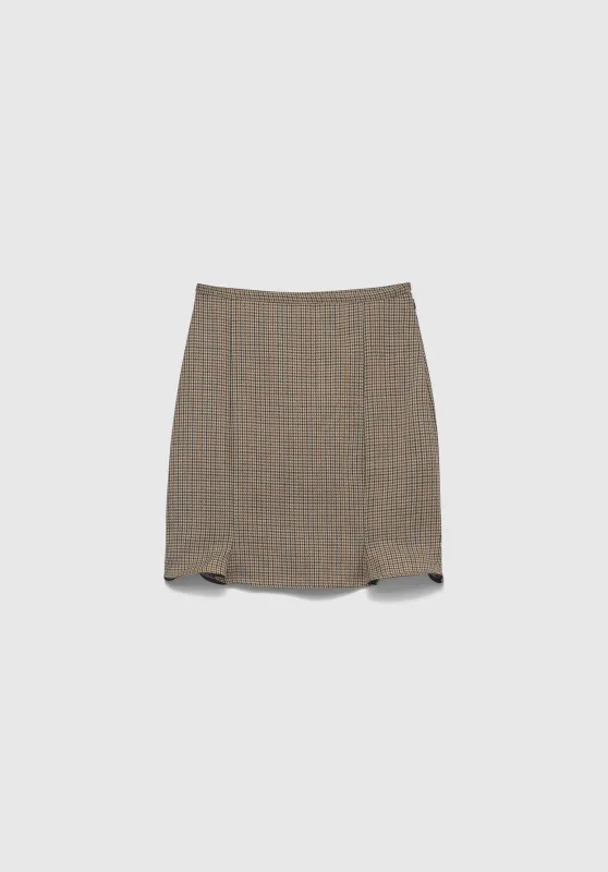 Arista Flared Checked Skirt sold by Bite Studios