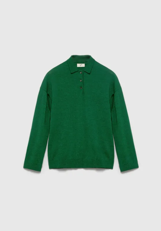 Polo-neck Cut-out Knit Sweater sold by Bite Studios