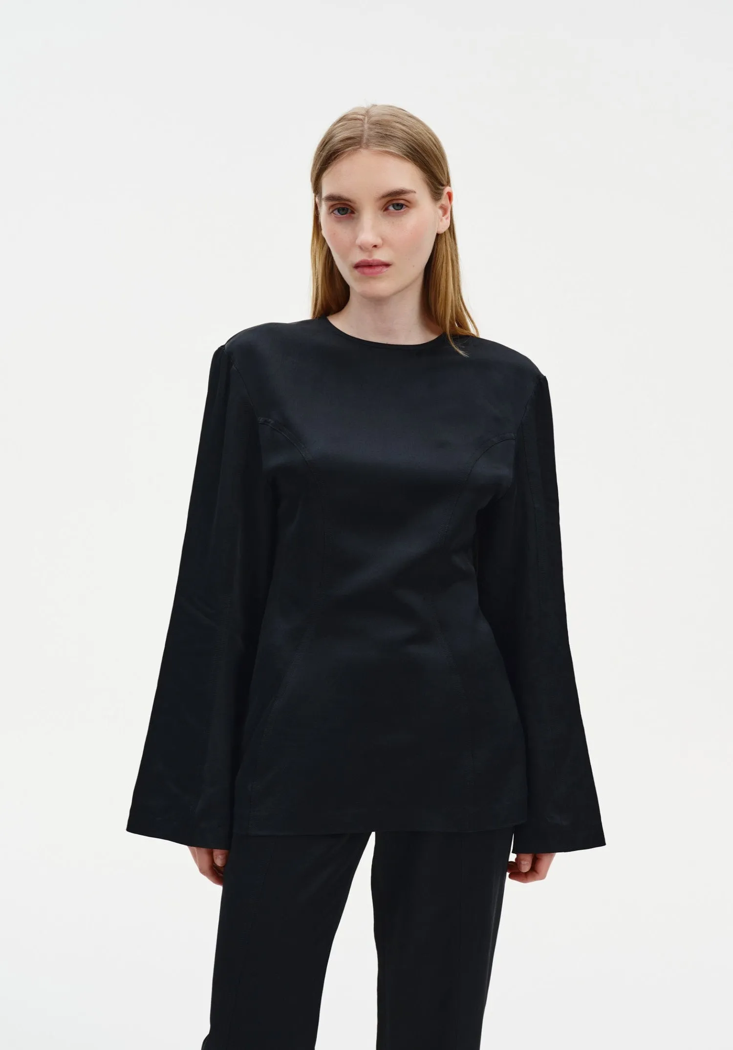 Sculpted Satin Blouse sold by Bite Studios