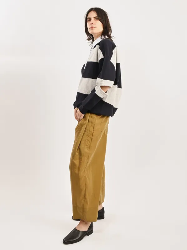 Navy/Multi Program Polo Collar Cocoon Sweatshirt made by Tibi