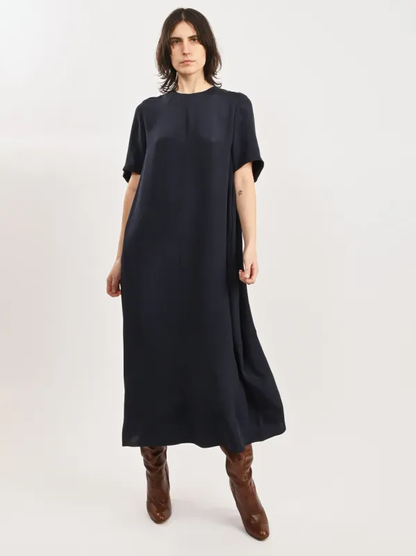 Dark Navy 4 Ply Silk T-Shirt Dress sold by Frances May Houseline