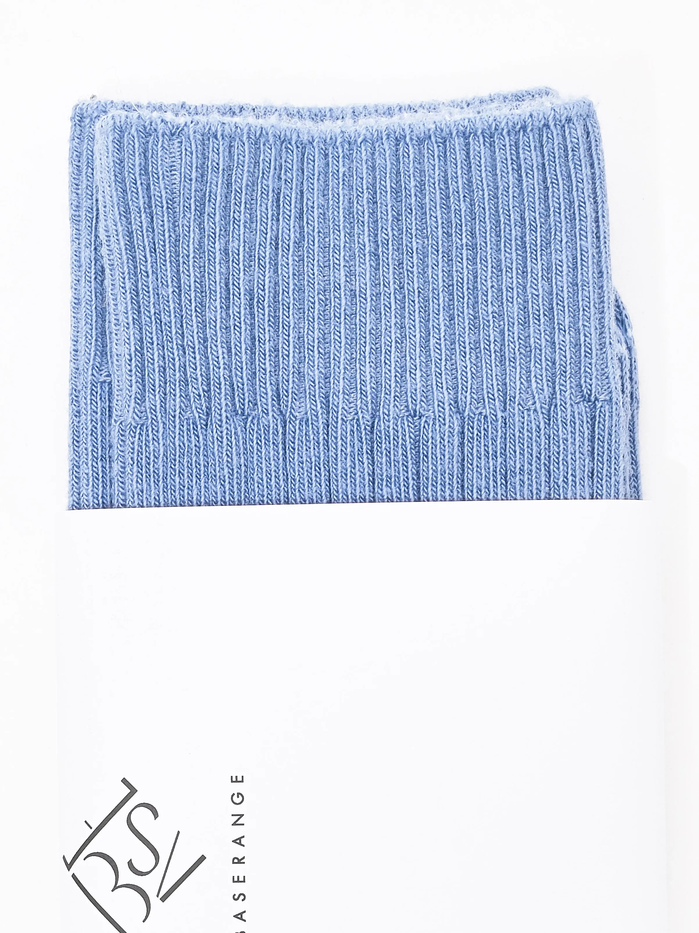 Helm Blue Rib Overankle Socks sold by Frances May Houseline