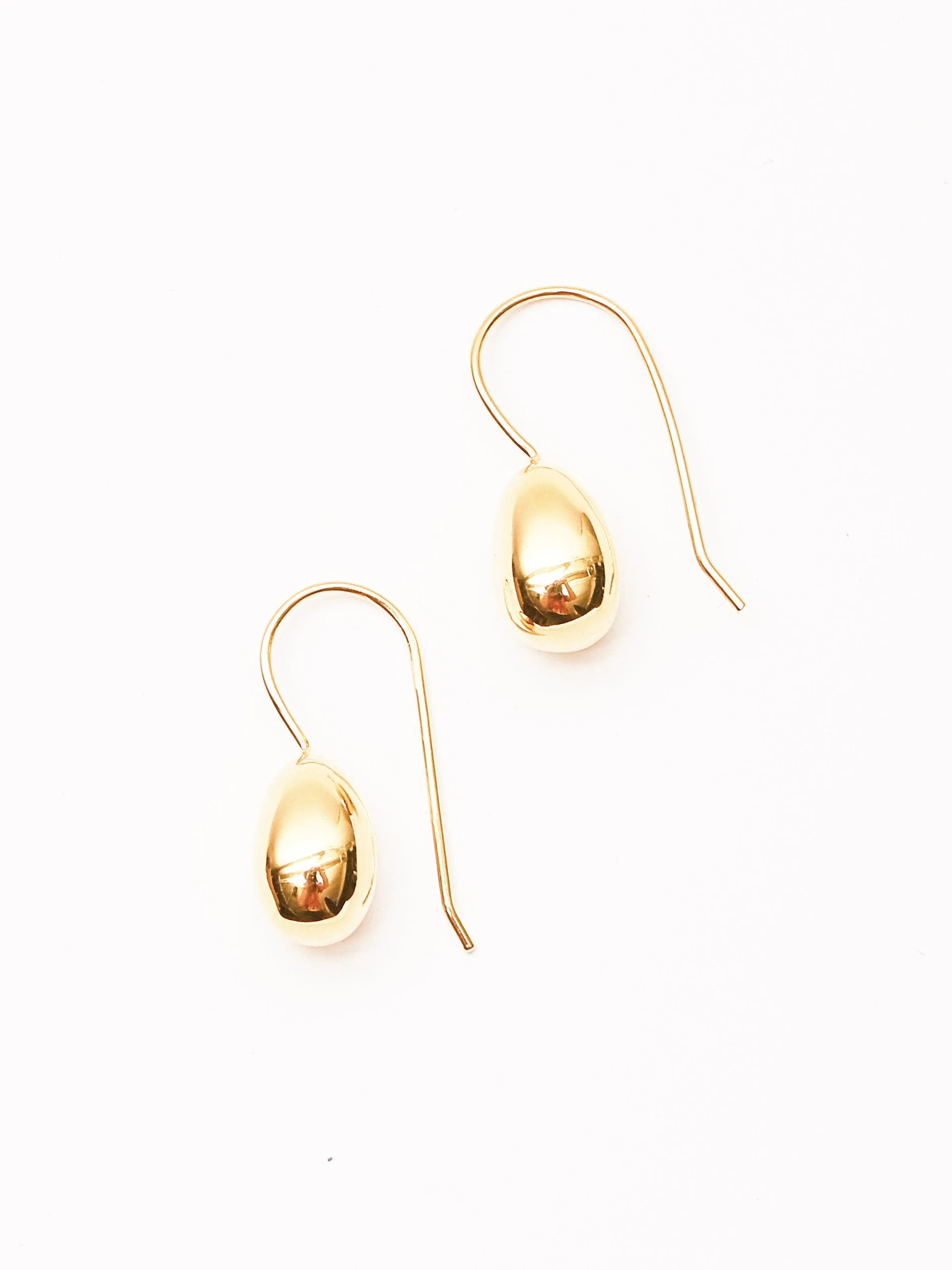 Gold Petite Egg Drop Earrings sold by Frances May Houseline