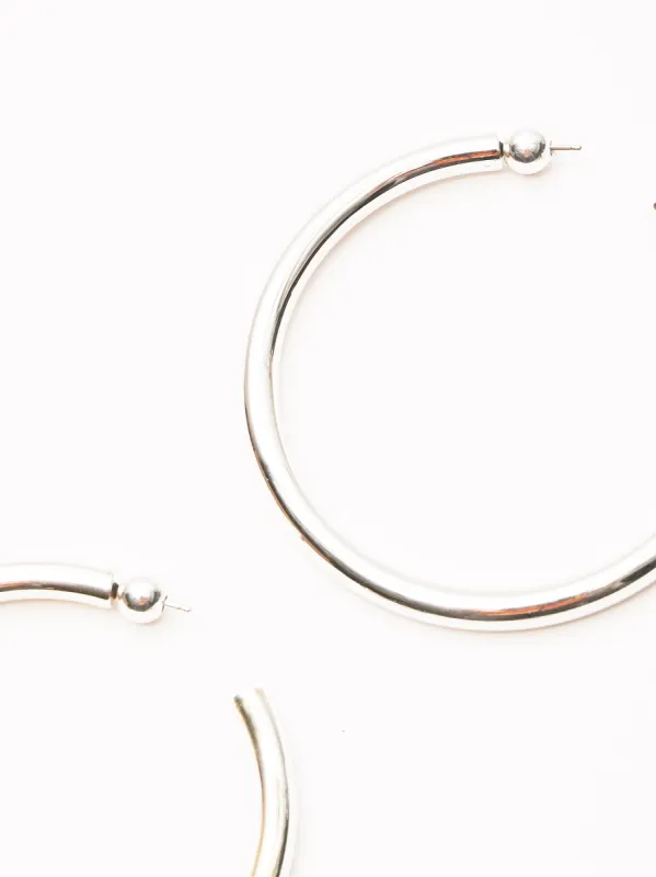Silver Large Everyday Hoops sold by Frances May Houseline