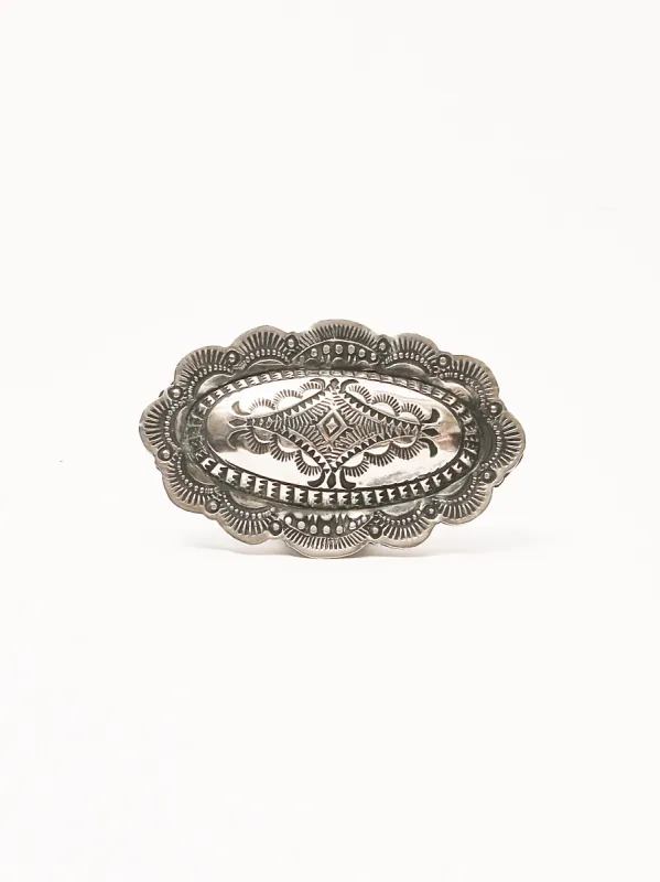 Sterling Stamped Oval Ring made by Frances May Houseline