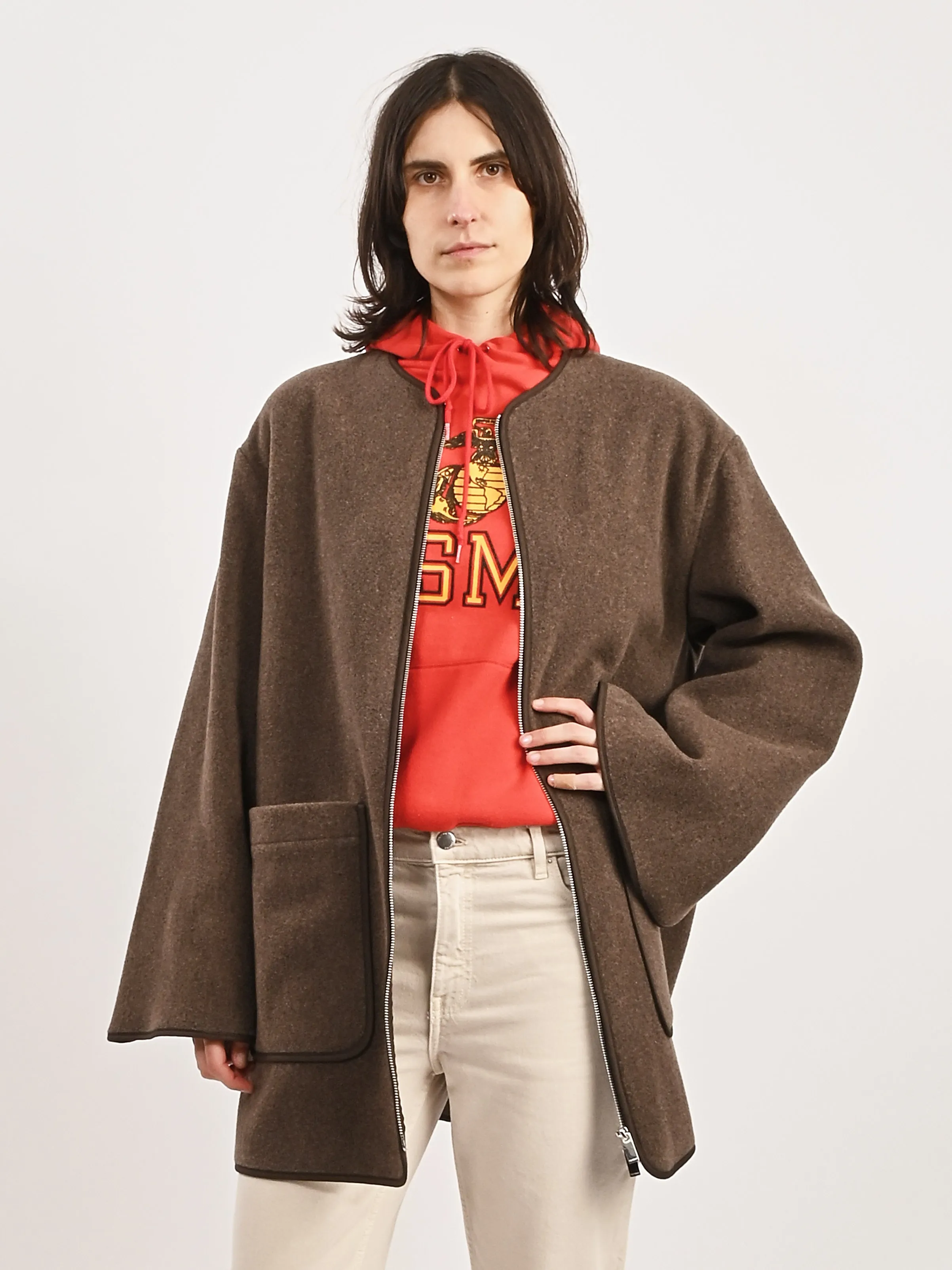 Oak Melange Felted Wool Jacket sold by Frances May Houseline product image thumbnail 2