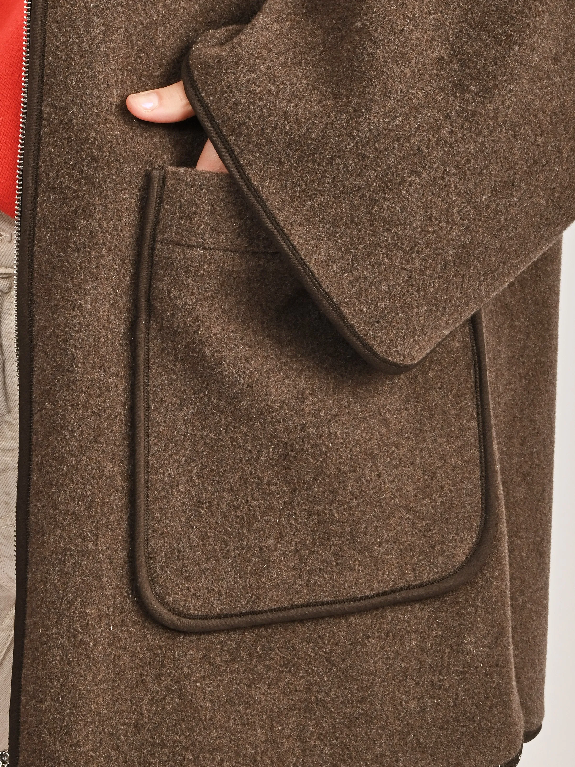 Oak Melange Felted Wool Jacket sold by Frances May Houseline product image thumbnail 4