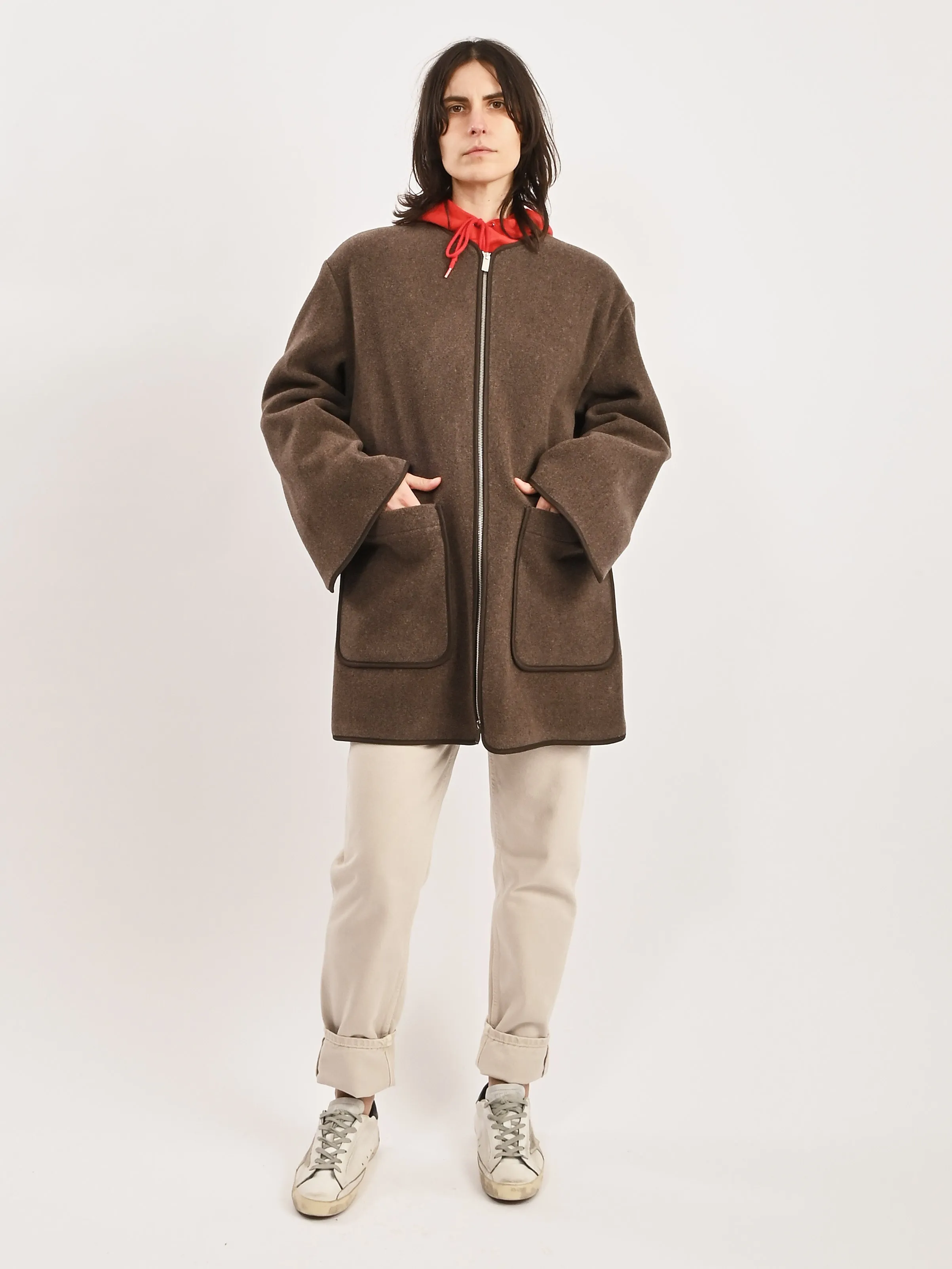 Oak Melange Felted Wool Jacket sold by Frances May Houseline