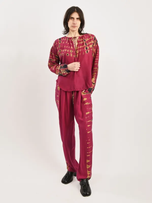 Fuchsia Poet Blouse sold by Frances May Houseline