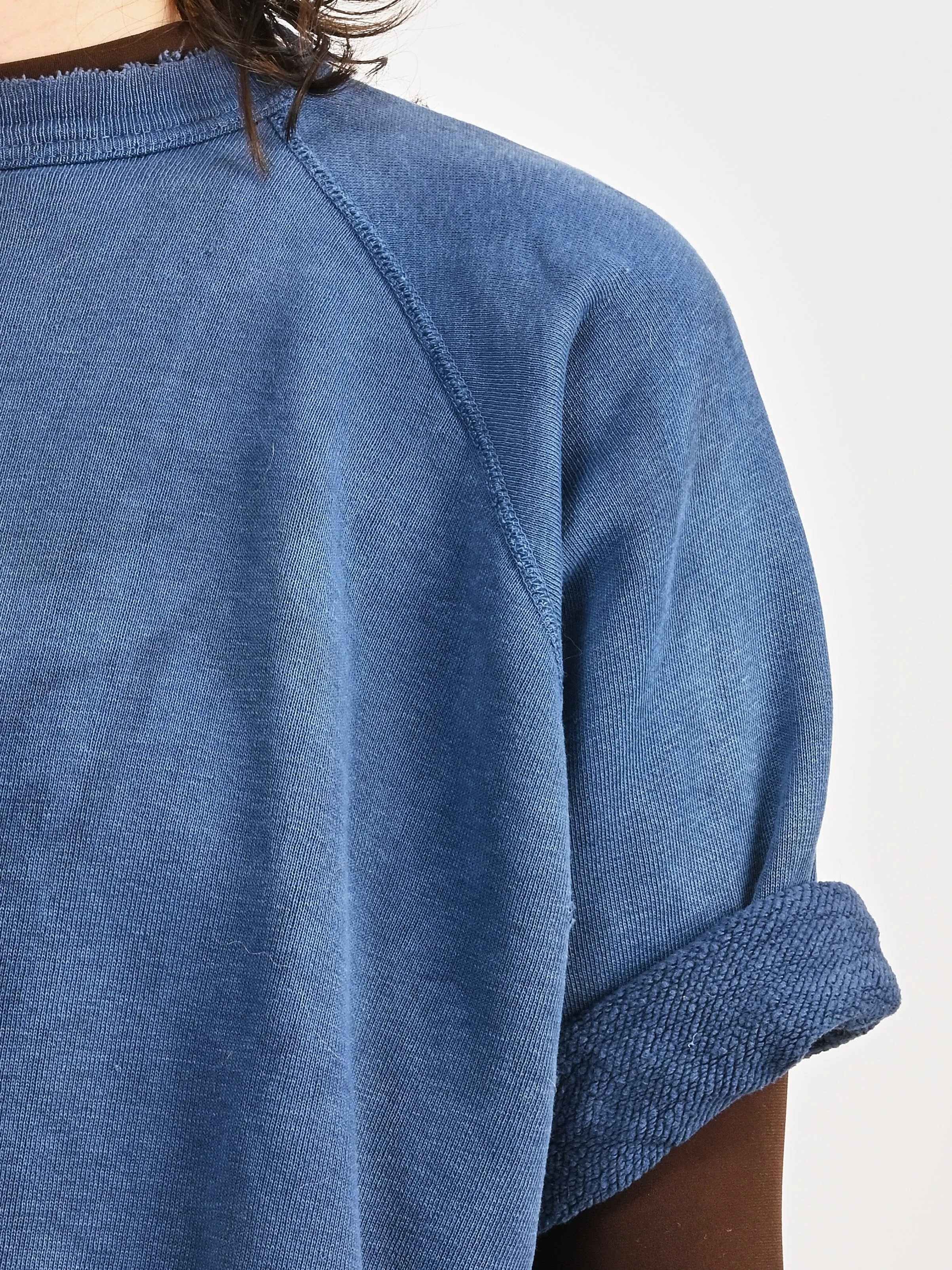 Saturated Blue Cut-Off Sweatshirt sold by Frances May Houseline product image thumbnail 3