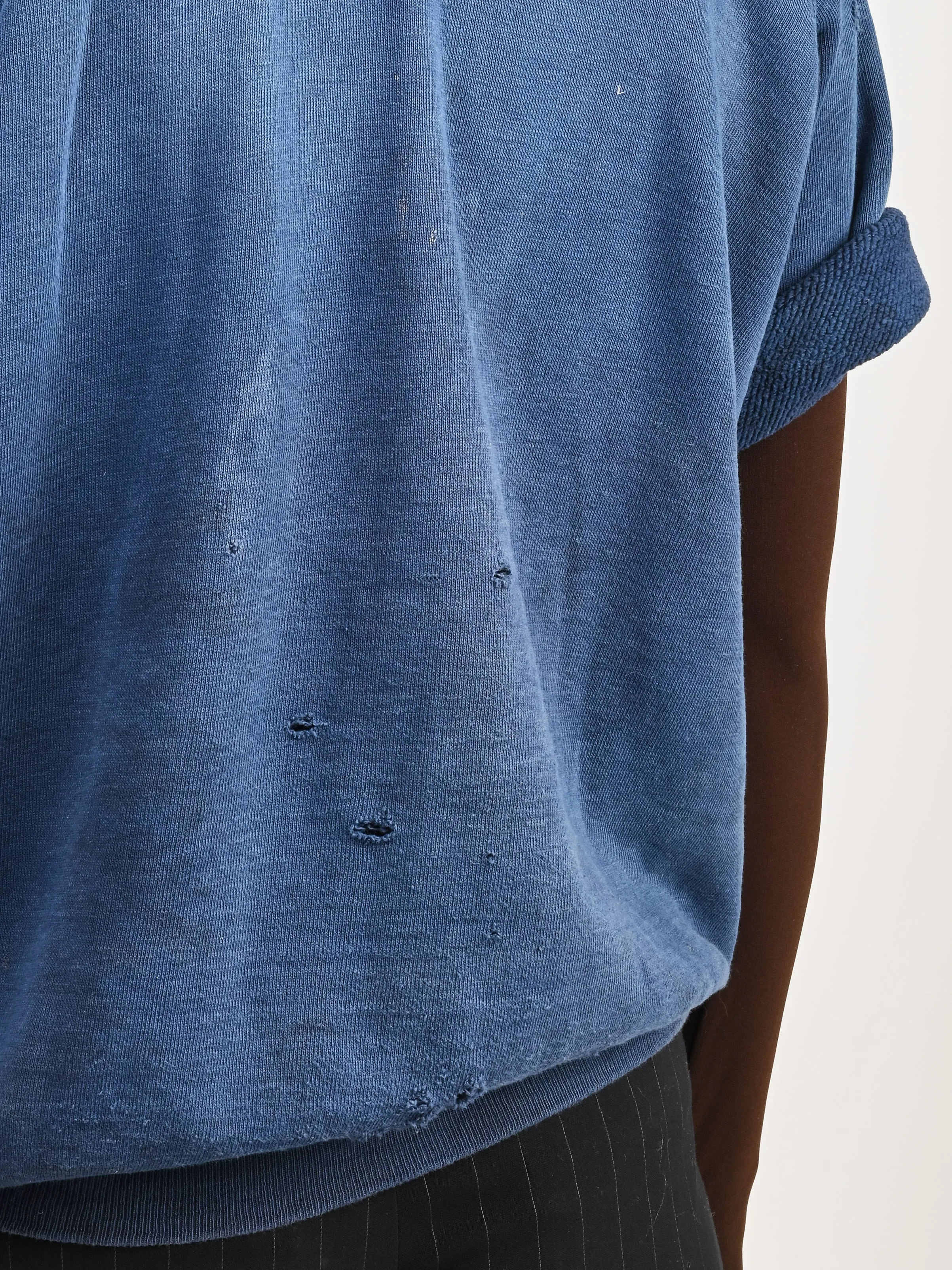 Saturated Blue Cut-Off Sweatshirt sold by Frances May Houseline product image thumbnail 4