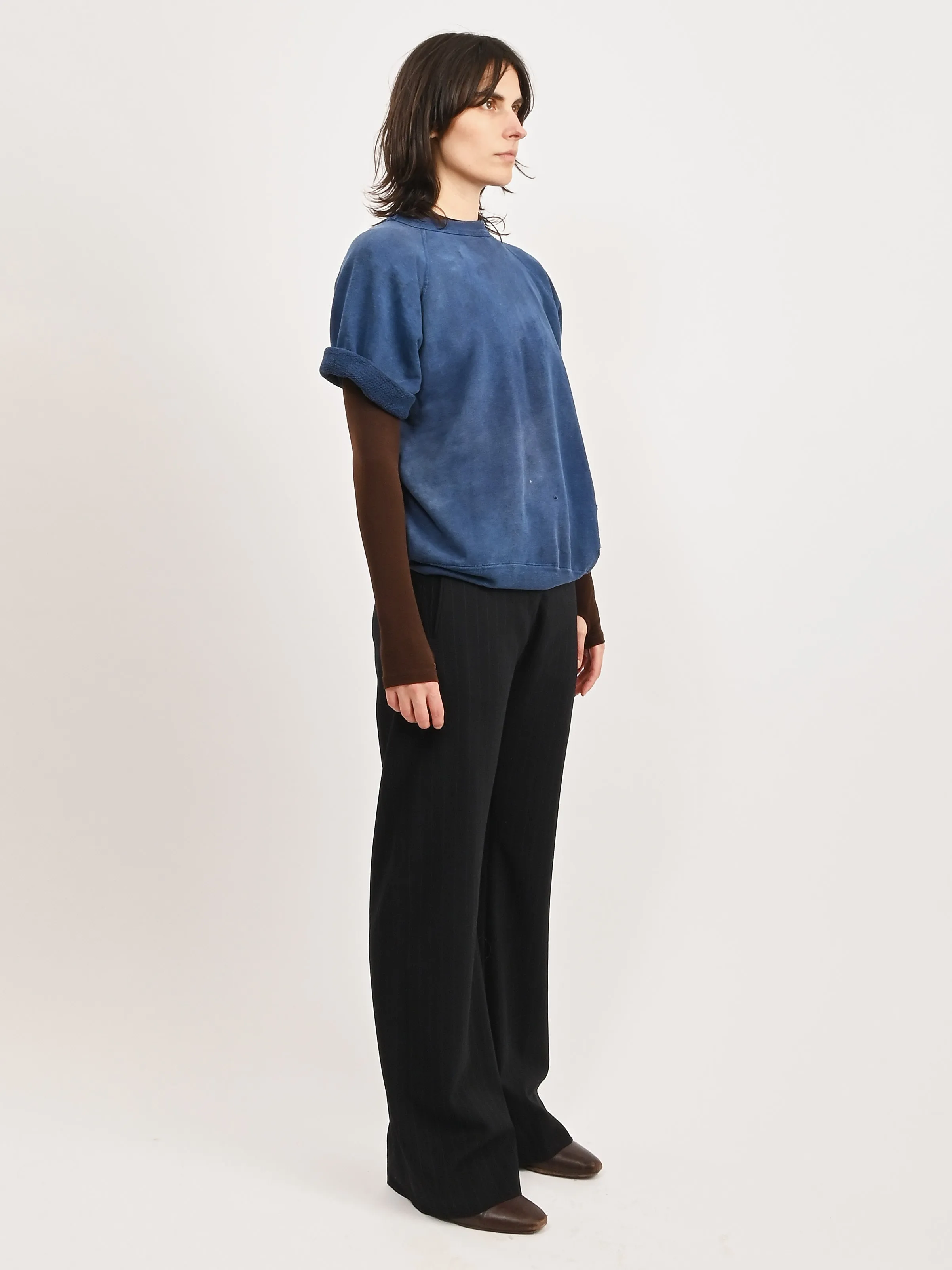 Saturated Blue Cut-Off Sweatshirt sold by Frances May Houseline product image thumbnail 5