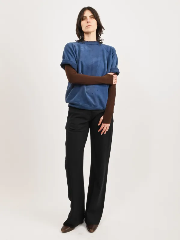 Saturated Blue Cut-Off Sweatshirt made by Frances May Houseline