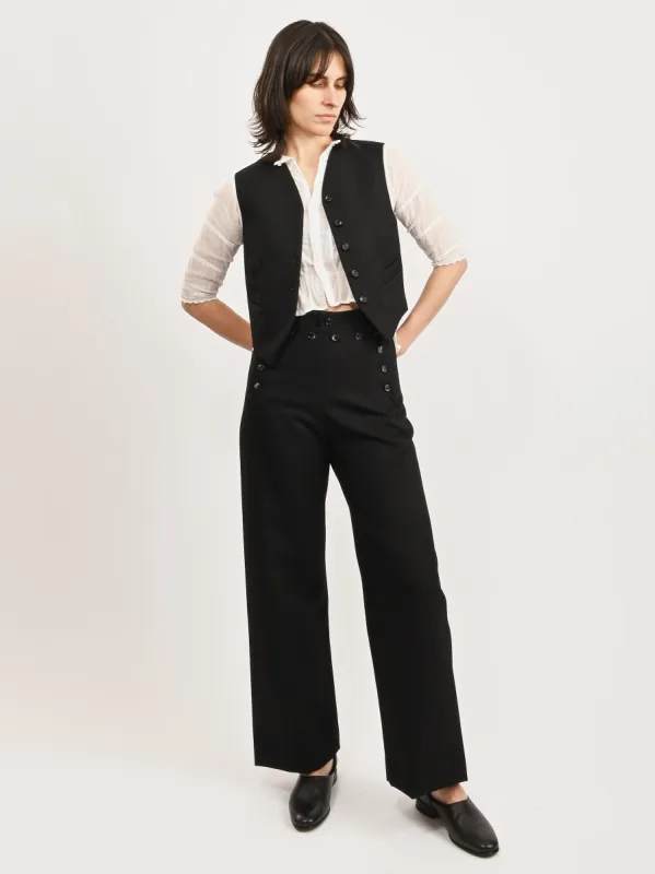 Black Riding Twill Waistcoat made by BODE