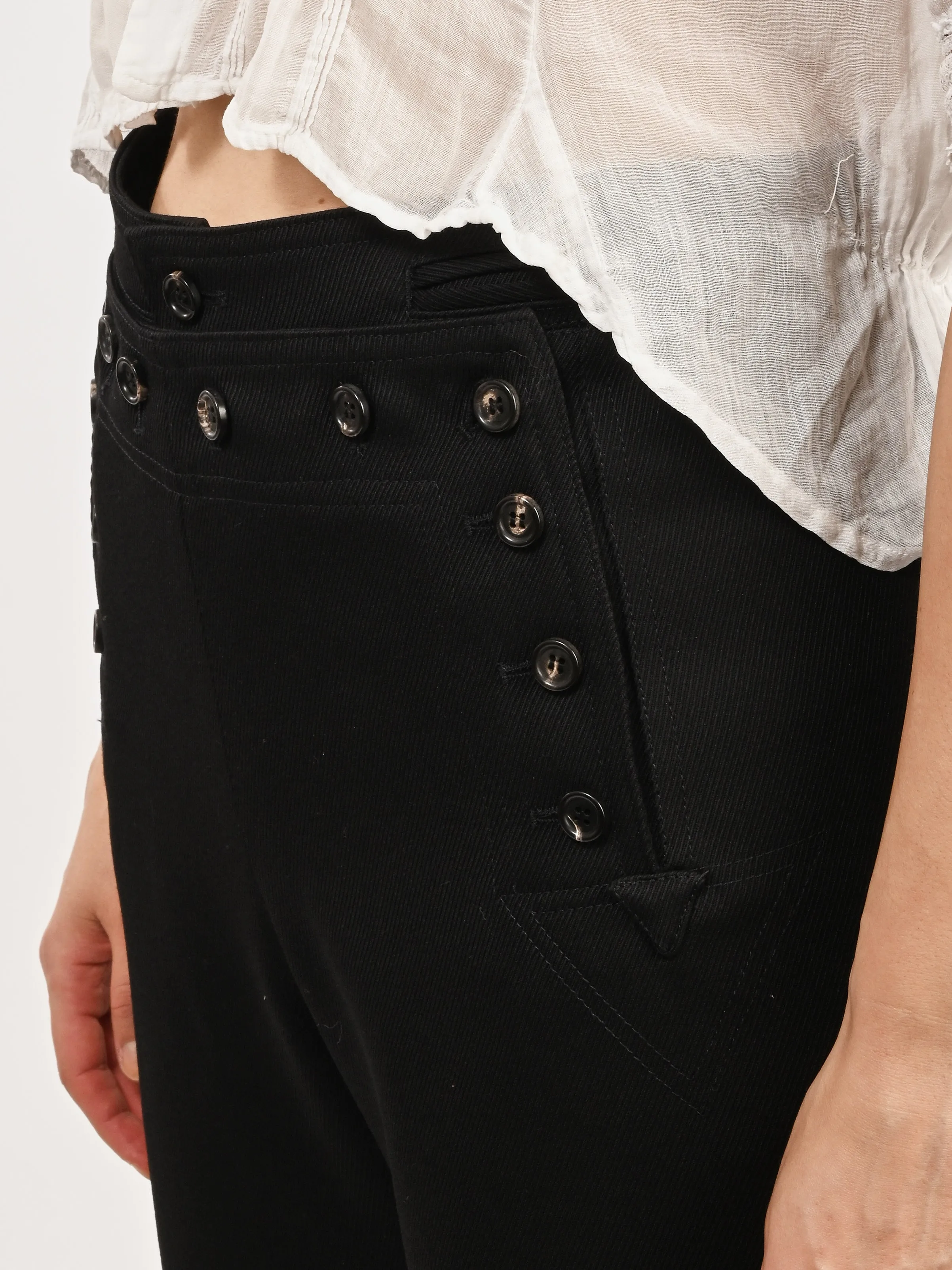 Black Riding Twill Sailor Trouser sold by Frances May Houseline product image thumbnail 3