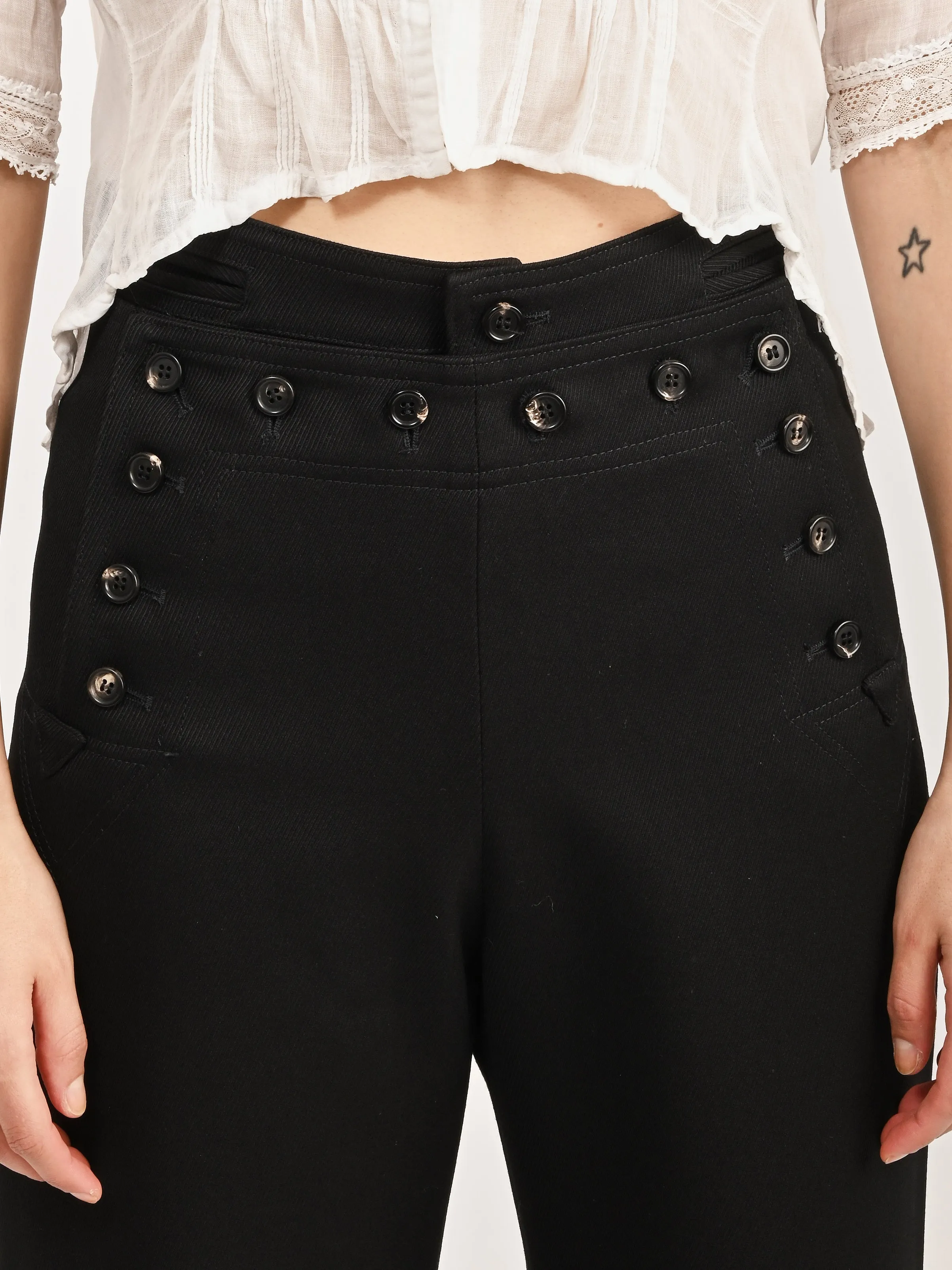 Black Riding Twill Sailor Trouser sold by Frances May Houseline product image thumbnail 4