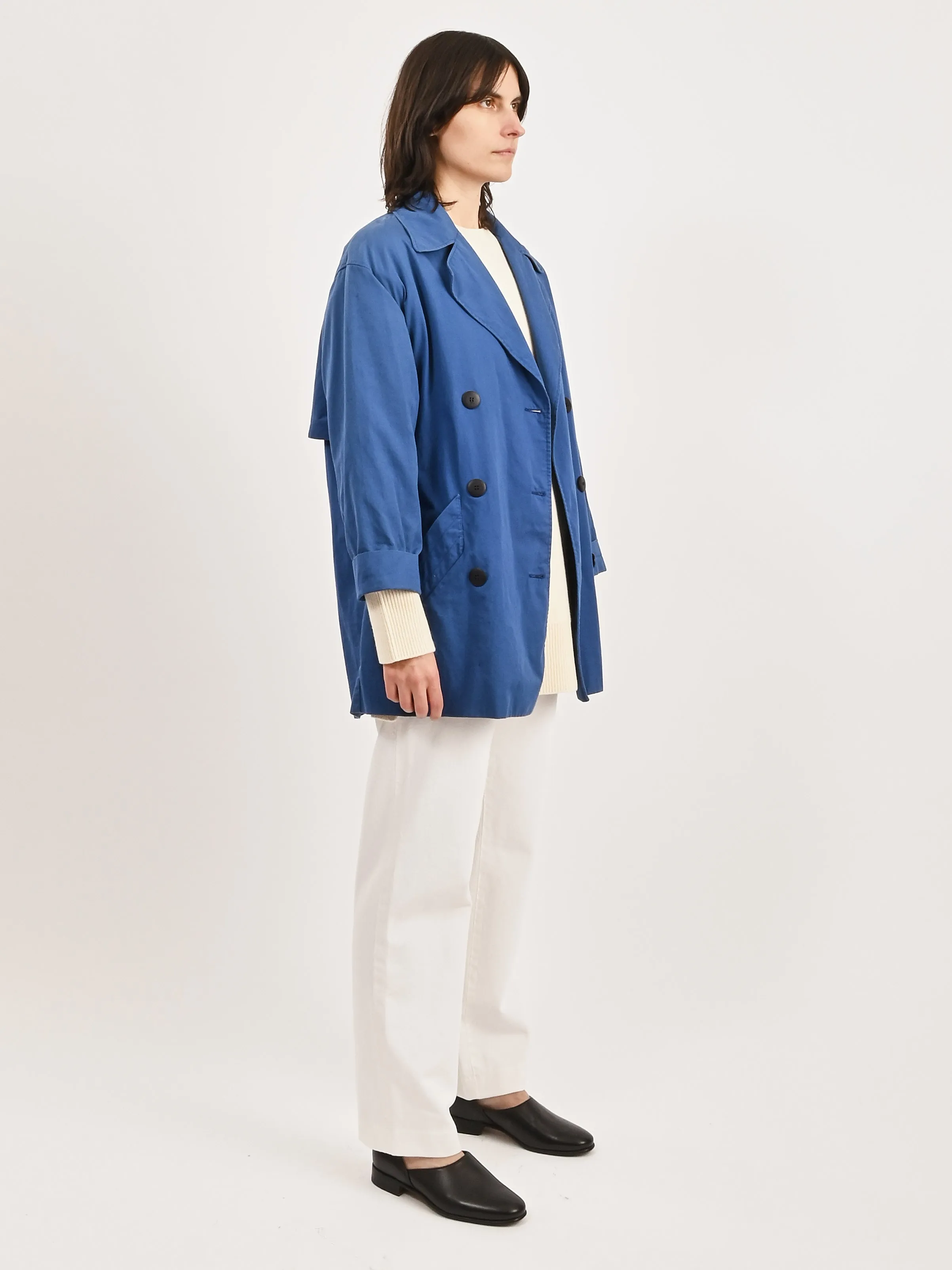 Blue Rodier Unlined Pea Jacket sold by Frances May Houseline product image thumbnail 5