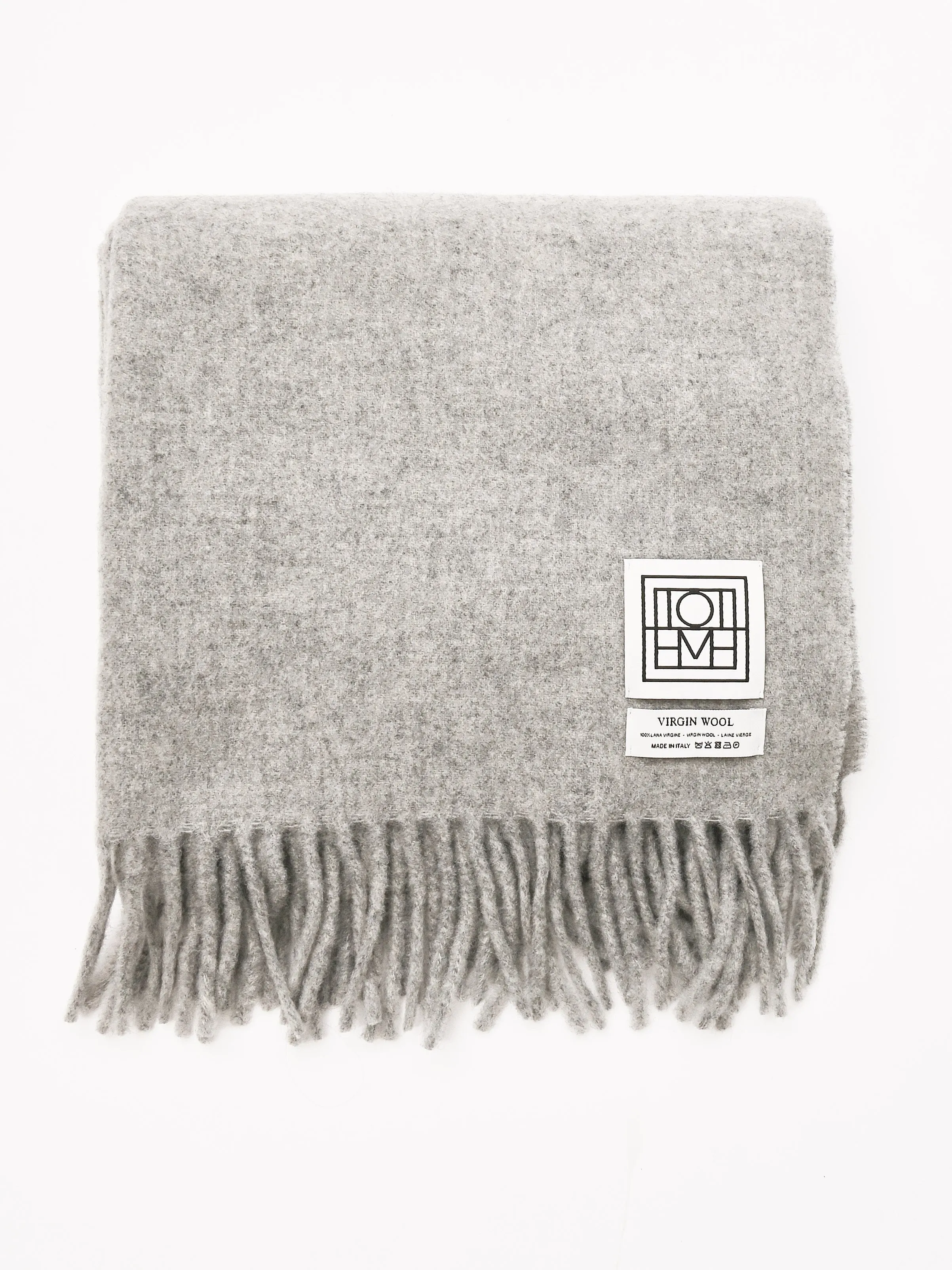 Light Grey Melange Classic Wool Scarf sold by Frances May Houseline product image thumbnail 2