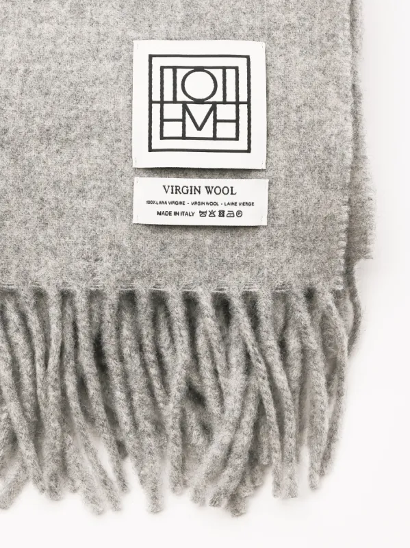 Light Grey Melange Classic Wool Scarf sold by Frances May Houseline