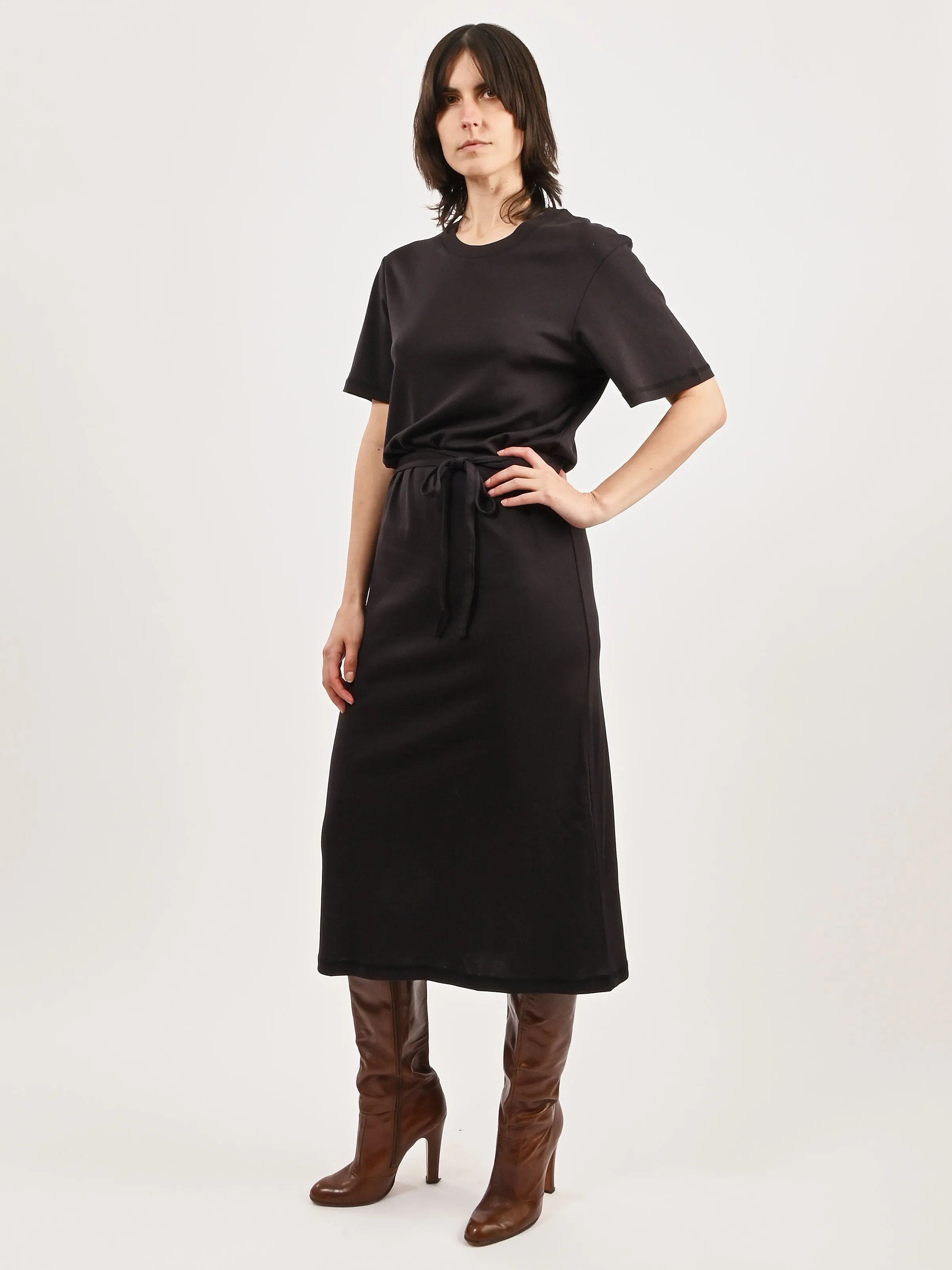 Squid Ink Belted Rib T-Shirt Dress sold by Frances May Houseline product image thumbnail 2