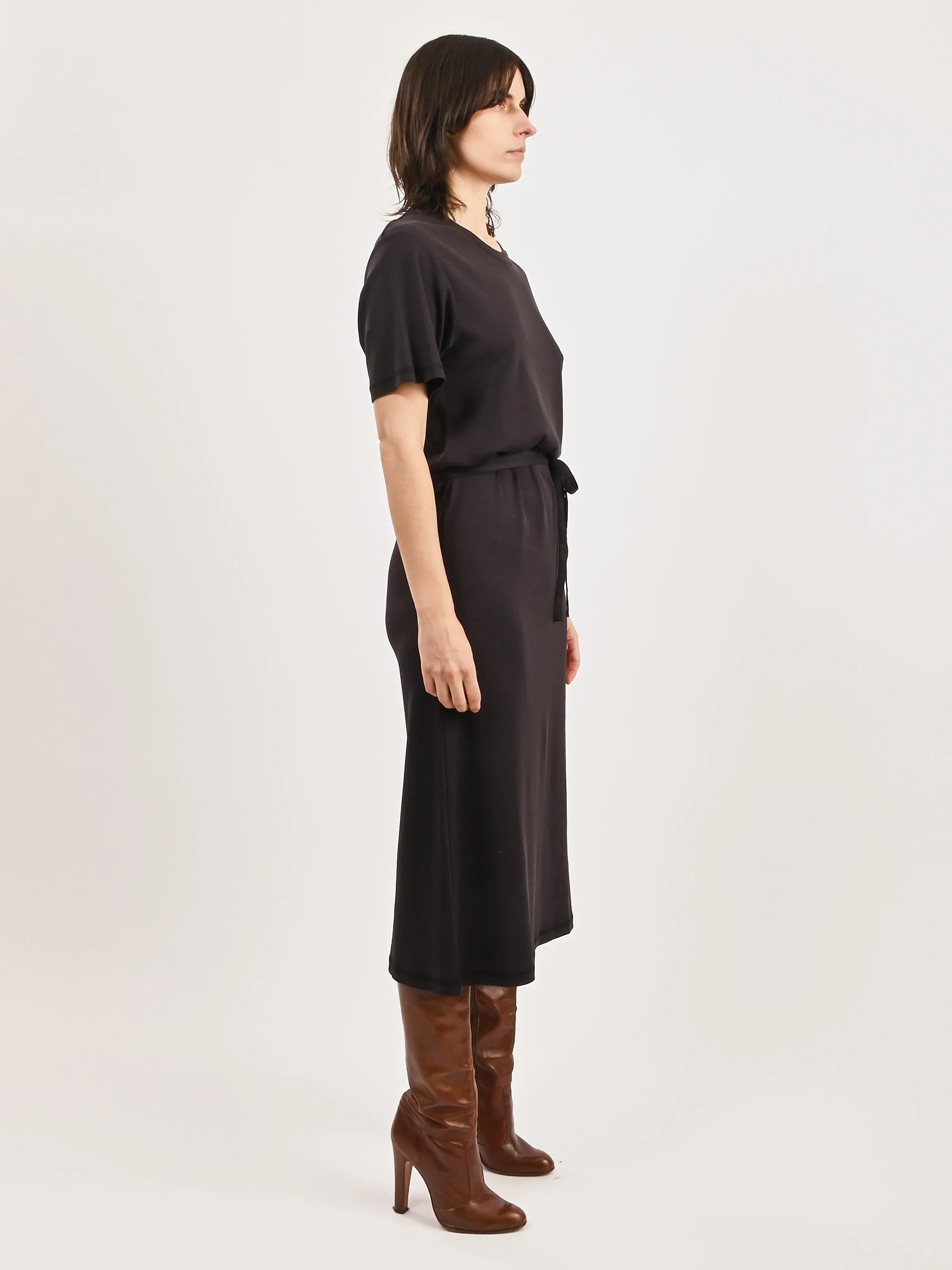 Squid Ink Belted Rib T-Shirt Dress sold by Frances May Houseline product image thumbnail 5