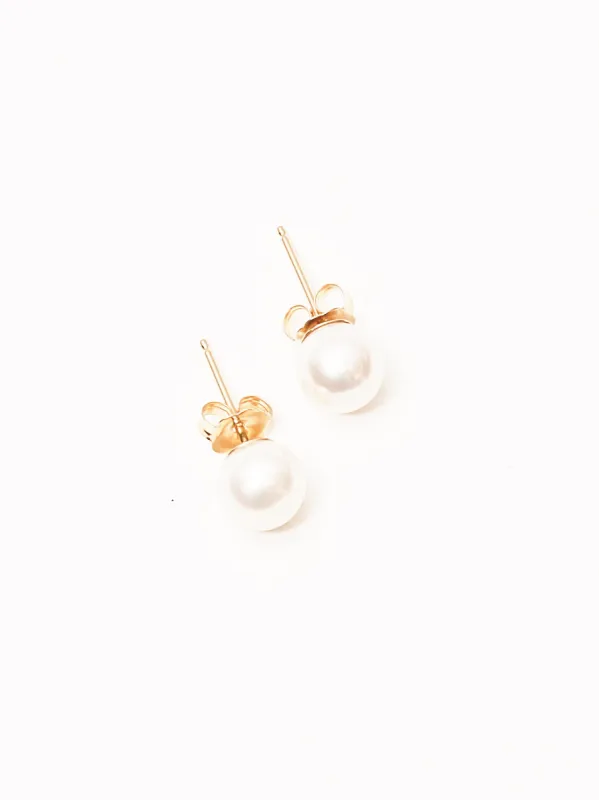 14KY 6MM Freshwater Pearl Earrings sold by Frances May Houseline