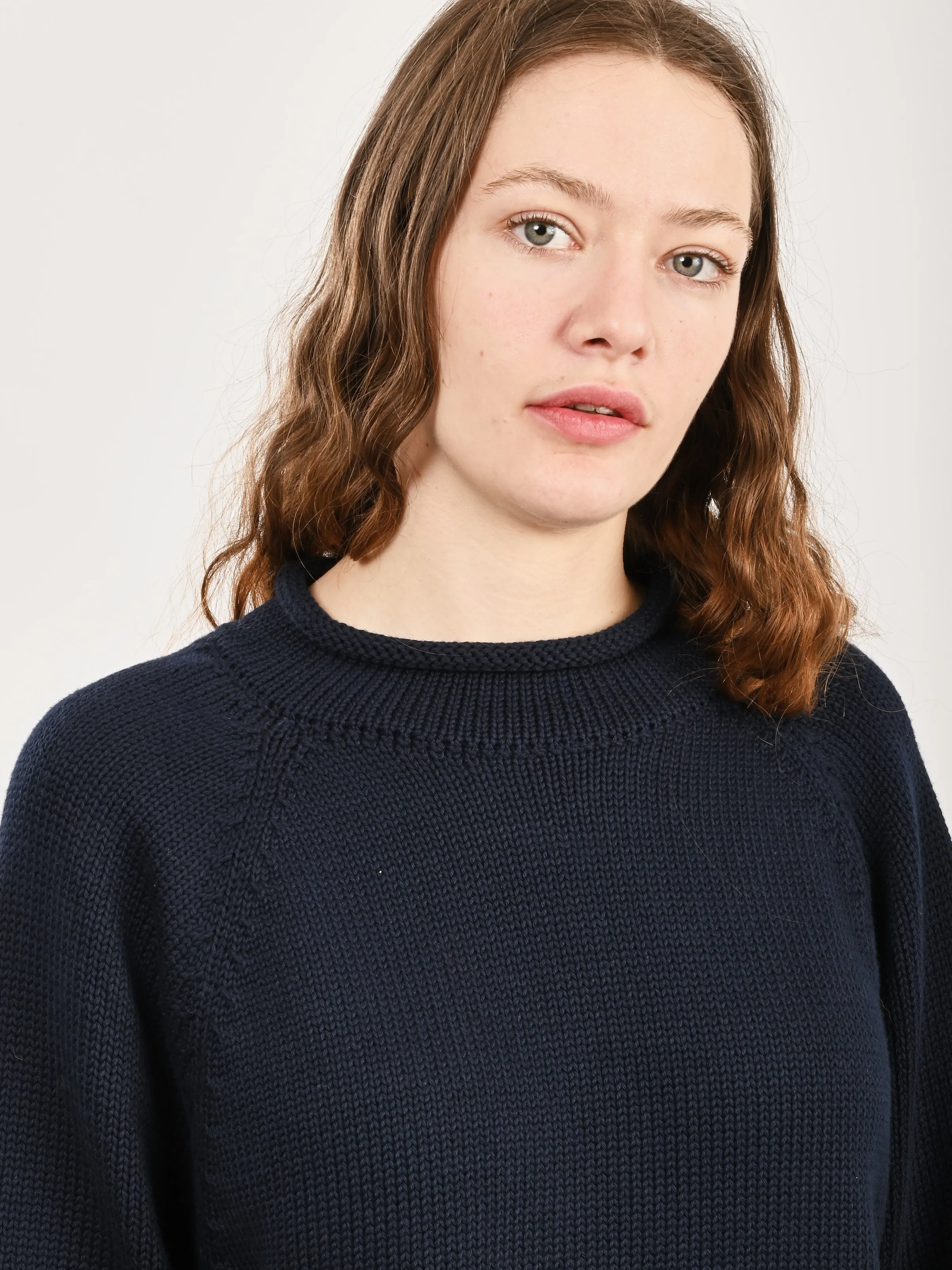Navy Oversized Cotton Jumper sold by Frances May Houseline product image thumbnail 3