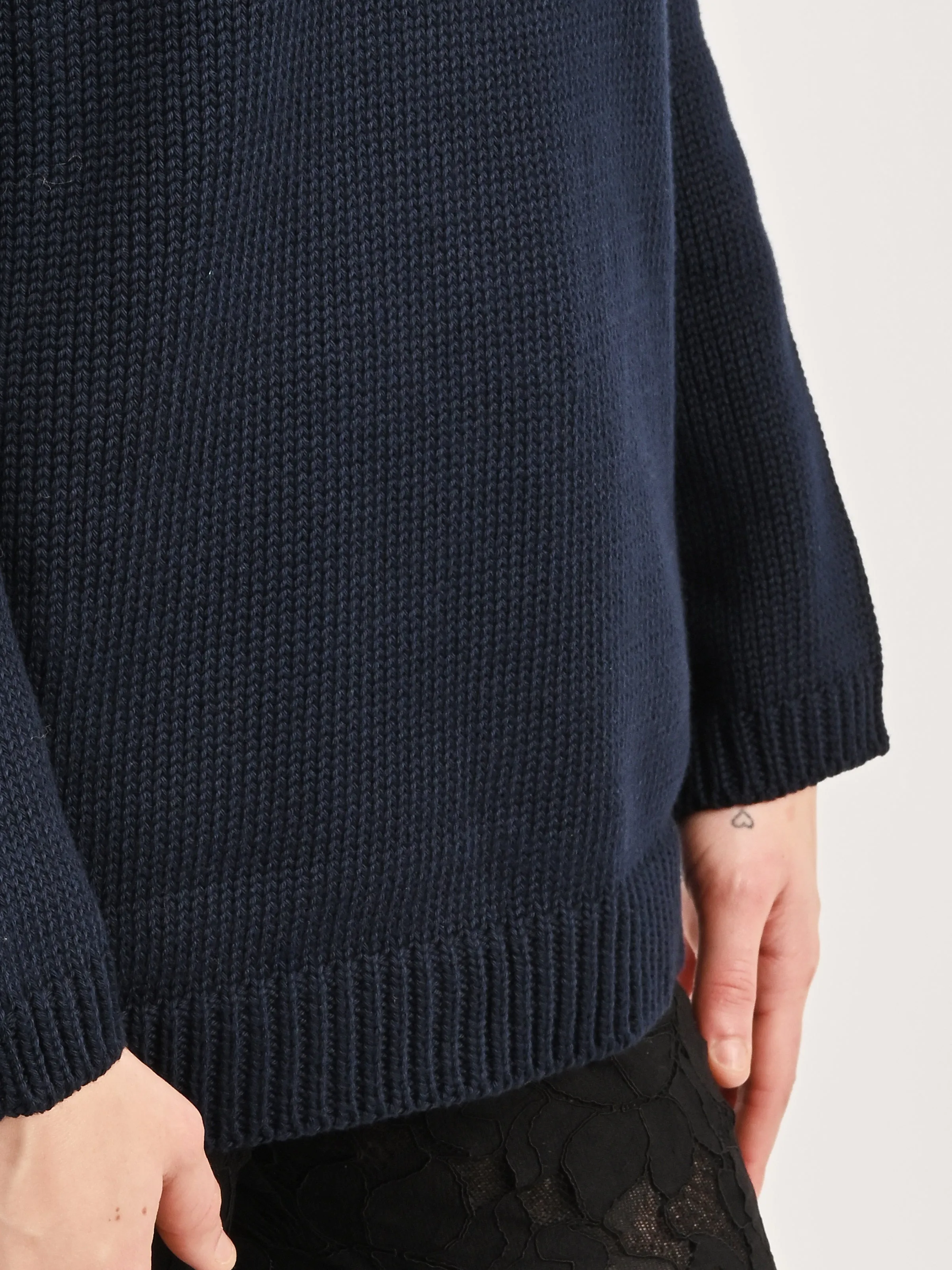 Navy Oversized Cotton Jumper sold by Frances May Houseline product image thumbnail 4