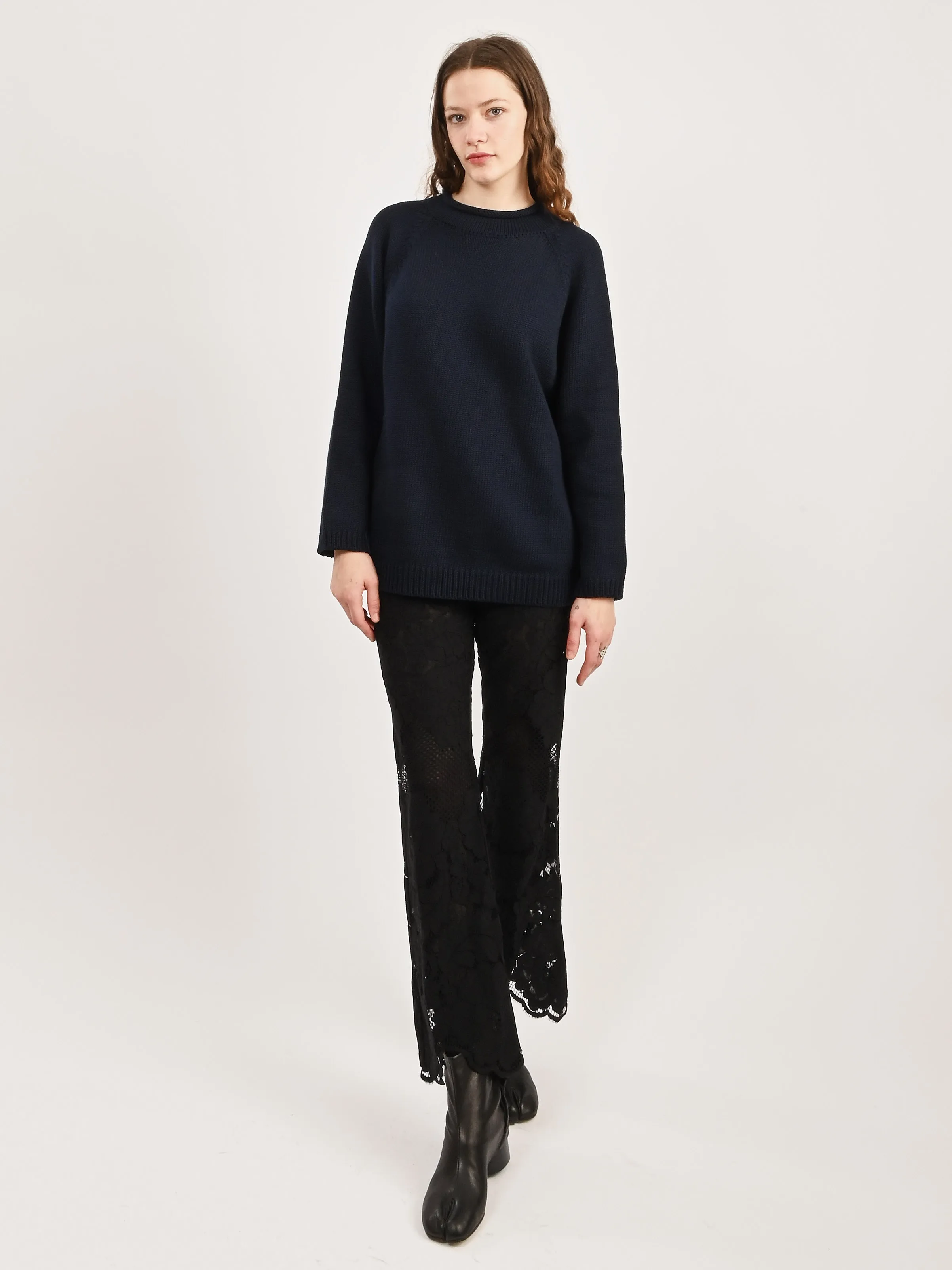 Navy Oversized Cotton Jumper sold by Frances May Houseline