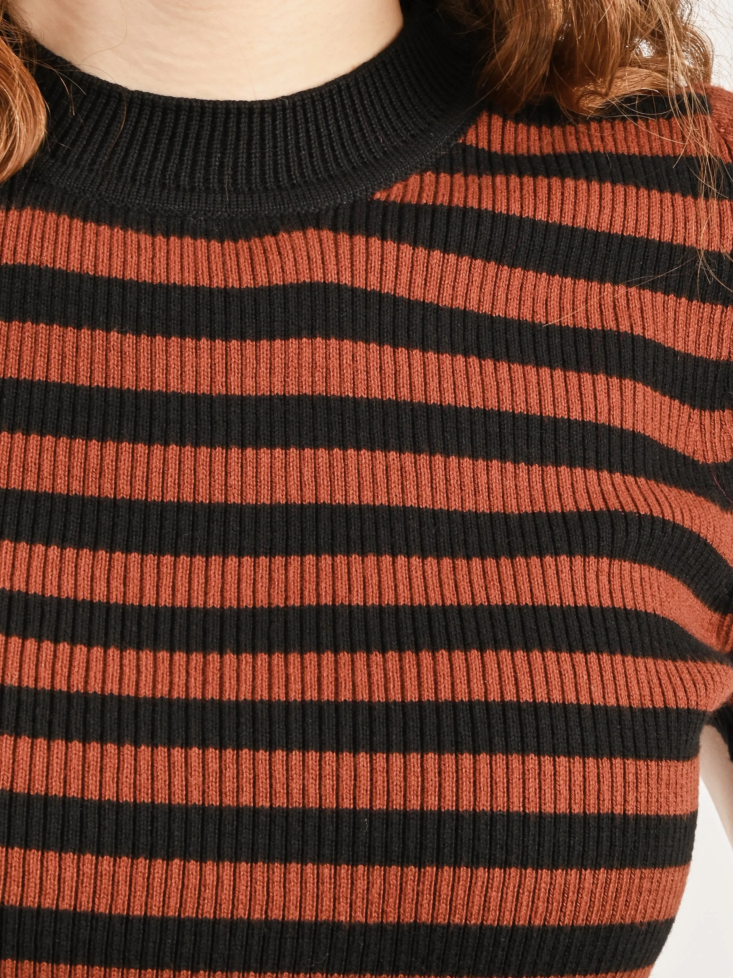 Cacao Stripe Jones Ribbed Tee sold by Frances May Houseline product image thumbnail 4
