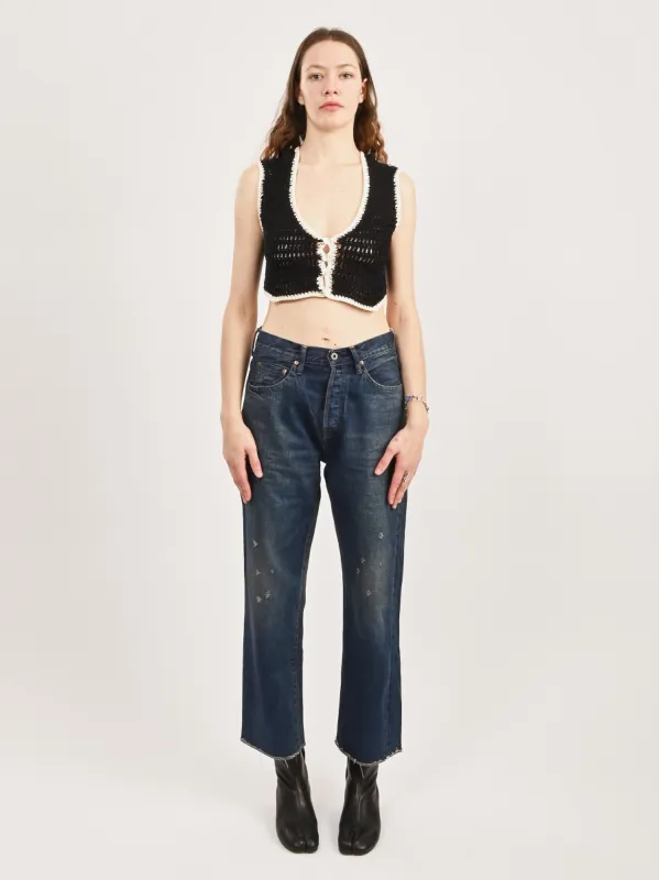 Vintage Dark Selvedge Denim Ankle Cut made by Frances May Houseline