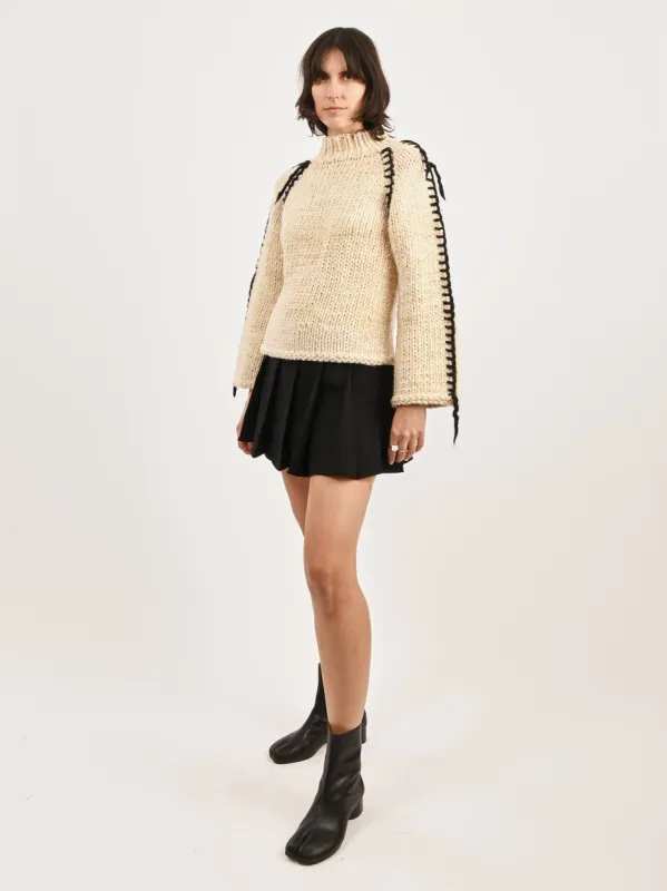 Cream/Black Reese Sweater made by Frances May Houseline