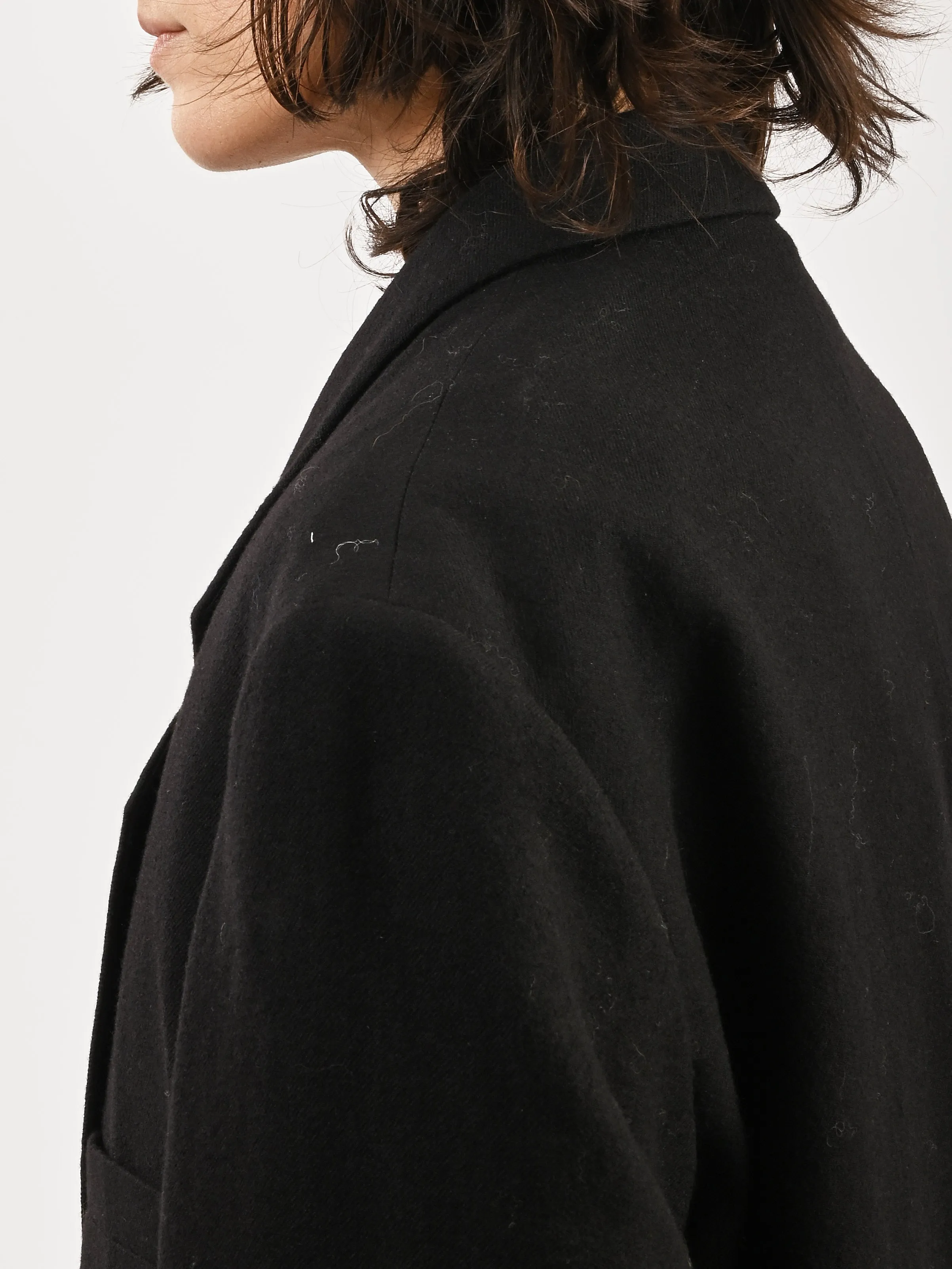 Black Short Maxi DB Coat sold by Frances May Houseline product image thumbnail 4